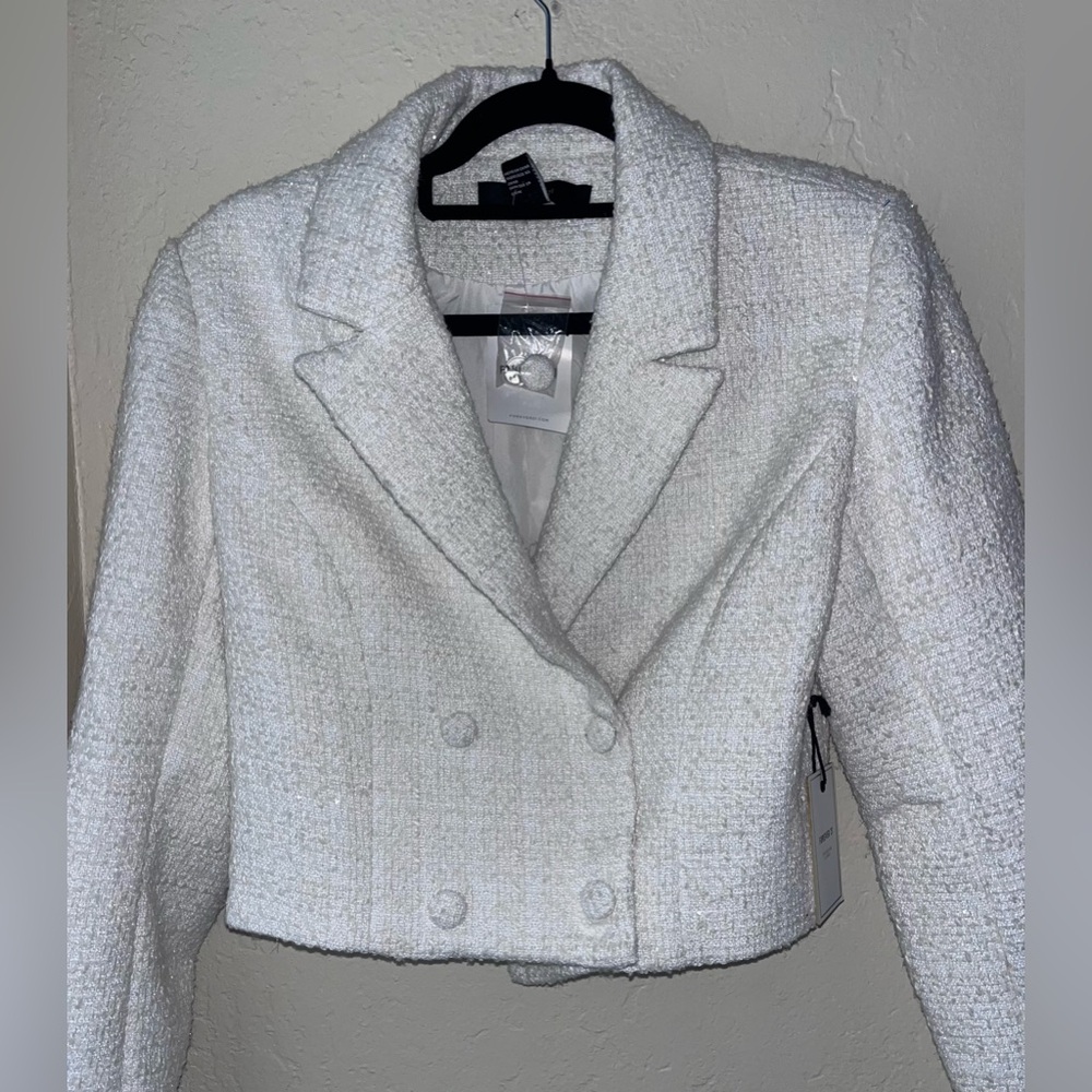Forever 21 Off-White Textured Suit Jacket - Picture 2 of 6